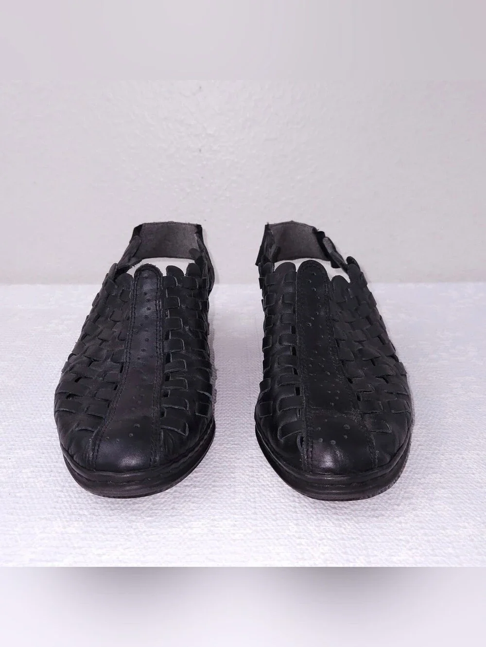 RIEKER Sina Woven Leather Slingback Sandals